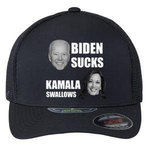 Biden Sucks Kamala Swallows Flexfit Unipanel Trucker Cap