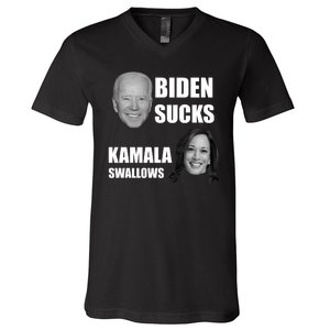 Biden Sucks Kamala Swallows V-Neck T-Shirt