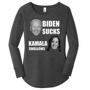 Biden Sucks Kamala Swallows Women's Perfect Tri Tunic Long Sleeve Shirt