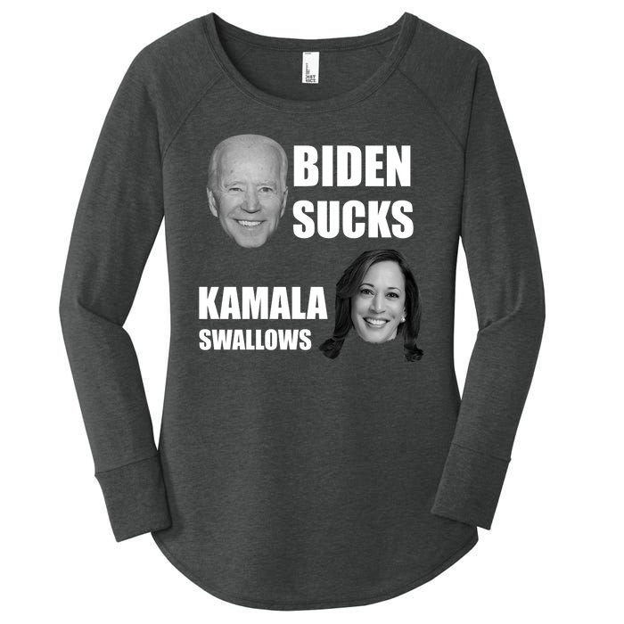 Biden Sucks Kamala Swallows Women's Perfect Tri Tunic Long Sleeve Shirt