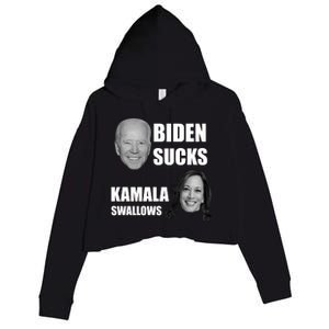 Biden Sucks Kamala Swallows Crop Fleece Hoodie