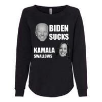 Biden Sucks Kamala Swallows Womens California Wash Sweatshirt