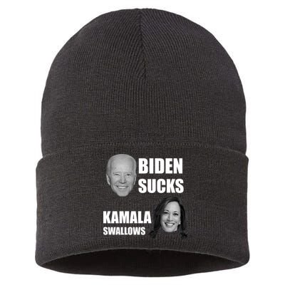 Biden Sucks Kamala Swallows Sustainable Knit Beanie