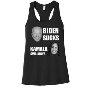 Biden Sucks Kamala Swallows Women's Racerback Tank