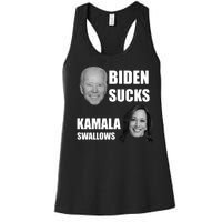 Biden Sucks Kamala Swallows Women's Racerback Tank