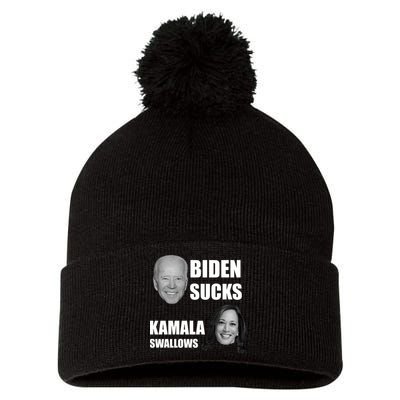 Biden Sucks Kamala Swallows Pom Pom 12in Knit Beanie