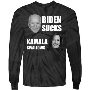 Biden Sucks Kamala Swallows Tie-Dye Long Sleeve Shirt