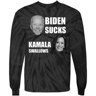 Biden Sucks Kamala Swallows Tie-Dye Long Sleeve Shirt