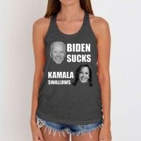 Biden Sucks Kamala Swallows Women's Knotted Racerback Tank