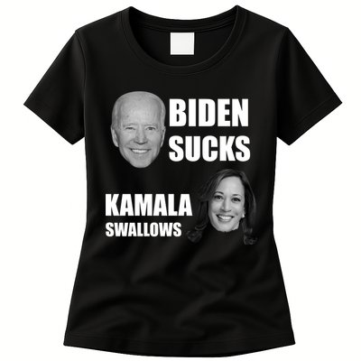 Biden Sucks Kamala Swallows Womens T-Shirt