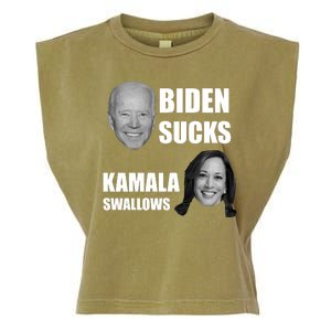 Biden Sucks Kamala Swallows Garment-Dyed Women's Muscle Tee