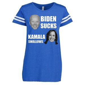 Biden Sucks Kamala Swallows Enza Ladies Jersey Football T-Shirt