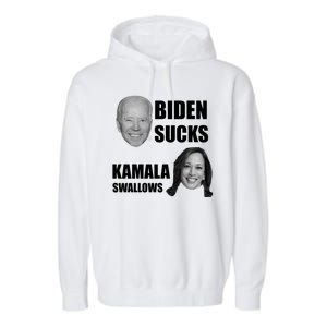 Biden Sucks Kamala Swallows Garment-Dyed Fleece Hoodie