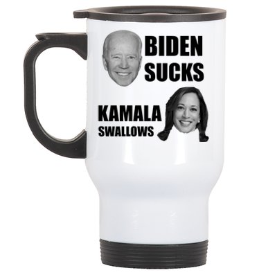 Biden Sucks Kamala Swallows Stainless Steel Travel Mug