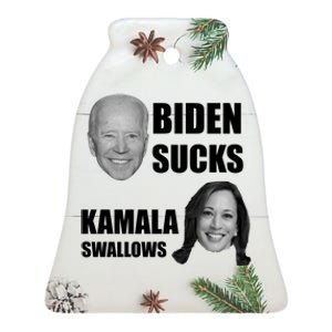 Biden Sucks Kamala Swallows Ceramic Bell Ornament