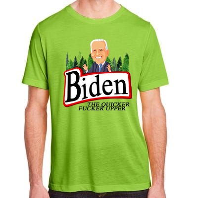 Biden The Quicker Fucker Upper Funny Cartoon Adult ChromaSoft Performance T-Shirt