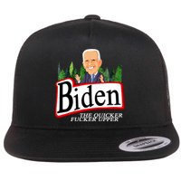 Biden The Quicker Fucker Upper Funny Cartoon Flat Bill Trucker Hat