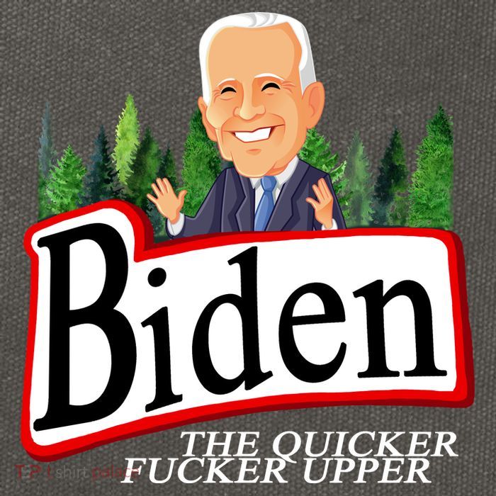 Biden The Quicker Fucker Upper Funny Cartoon Cotton Canvas Backpack