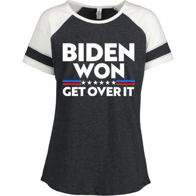 Biden Won Get Over It Enza Ladies Jersey Colorblock Tee