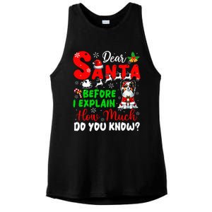 Before I Explain How Much You Know Xmas Papillon Owner Lover Ladies PosiCharge Tri-Blend Wicking Tank