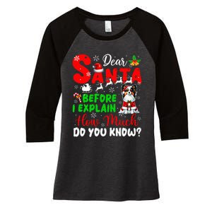 Before I Explain How Much You Know Xmas Papillon Owner Lover Women's Tri-Blend 3/4-Sleeve Raglan Shirt