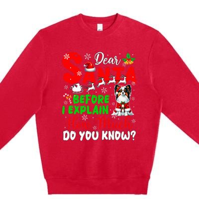 Before I Explain How Much You Know Xmas Papillon Owner Lover Premium Crewneck Sweatshirt