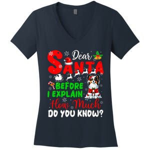 Before I Explain How Much You Know Xmas Papillon Owner Lover Women's V-Neck T-Shirt