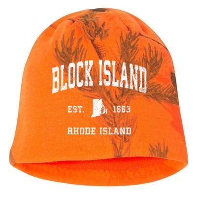 Block Island Est 1663 Rhode Island Ri Vintage Established Athletic Sports Design Kati - Camo Knit Beanie