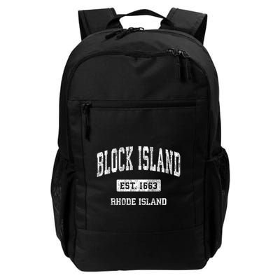Block Island Est 1663 Rhode Island Ri Vintage Athletic Established Sports Design Backpack