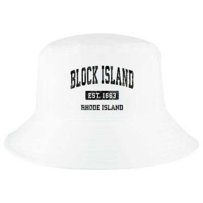 Block Island Est 1663 Rhode Island Ri Vintage Athletic Established Sports Design Cool Comfort Performance Bucket Hat