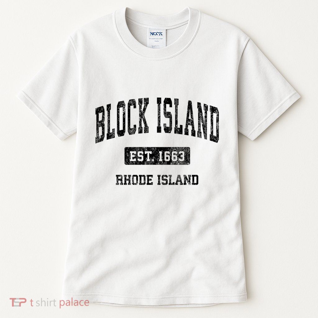 Block Island Est 1663 Rhode Island Ri Vintage Athletic Established Sports Design Tall T-Shirt