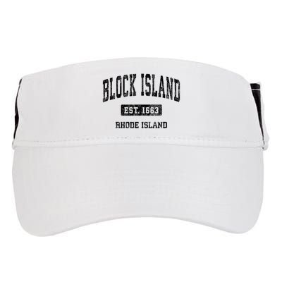 Block Island Est 1663 Rhode Island Ri Vintage Athletic Established Sports Design Adult Drive Performance Visor