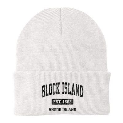 Block Island Est 1663 Rhode Island Ri Vintage Athletic Established Sports Design Beanie