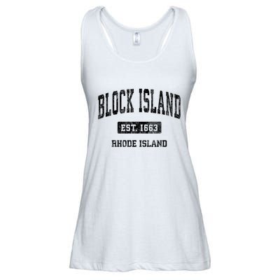 Block Island Est 1663 Rhode Island Ri Vintage Athletic Established Sports Design Ladies Essential Flowy Tank