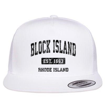 Block Island Est 1663 Rhode Island Ri Vintage Athletic Established Sports Design Flatbill Hat