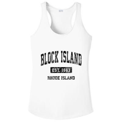 Block Island Est 1663 Rhode Island Ri Vintage Athletic Established Sports Design Ladies PosiCharge Competitor Racerback Tank