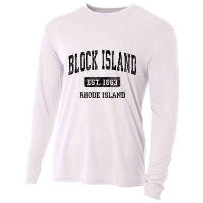 Block Island Est 1663 Rhode Island Ri Vintage Athletic Established Sports Design Cooling Performance Long Sleeve Crew
