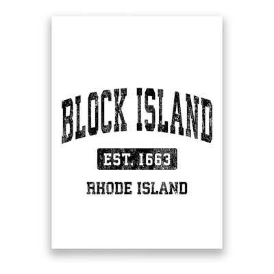 Block Island Est 1663 Rhode Island Ri Vintage Athletic Established Sports Design Poster