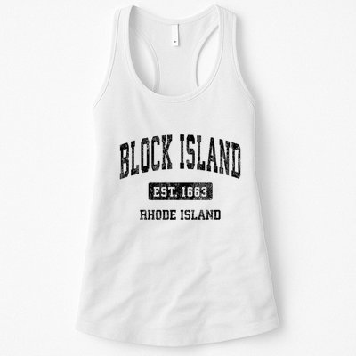 Block Island Est 1663 Rhode Island Ri Vintage Athletic Established Sports Design Womens Tank Top