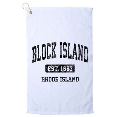 Block Island Est 1663 Rhode Island Ri Vintage Athletic Established Sports Design Golf Towel
