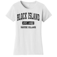 Block Island Est 1663 Rhode Island Ri Vintage Athletic Established Sports Design Women's T-Shirt