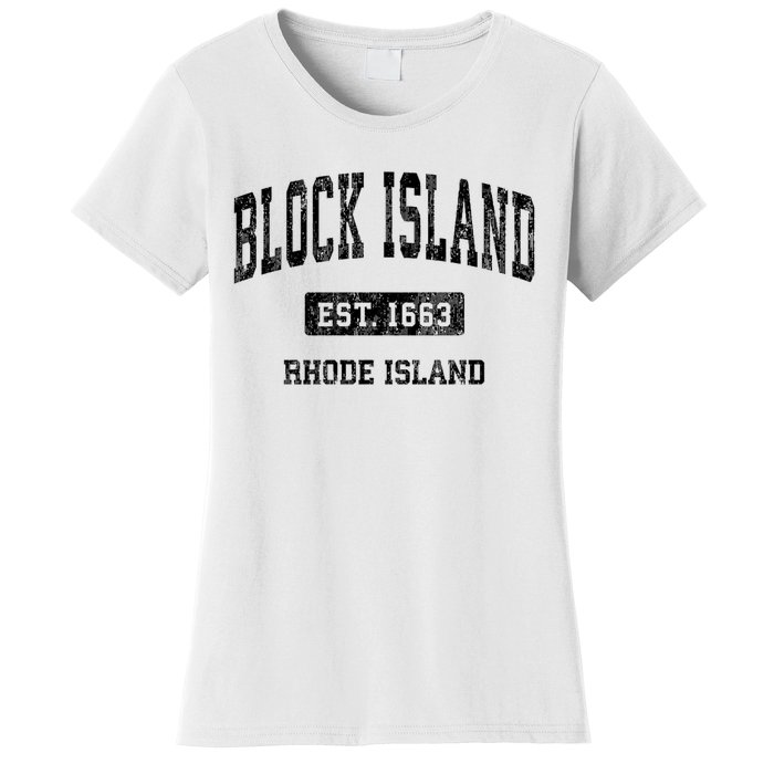 Block Island Est 1663 Rhode Island Ri Vintage Athletic Established Sports Design Women's T-Shirt