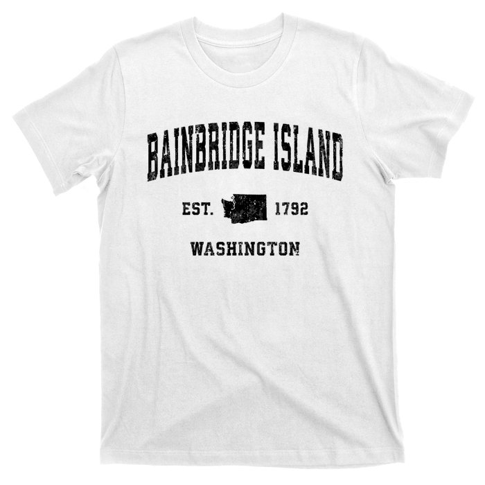 Bainbridge Island Est 1792 Washington Vintage Athletic Sports Design T-Shirt