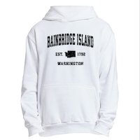 Bainbridge Island Est 1792 Washington Vintage Athletic Sports Design Urban Pullover Hoodie