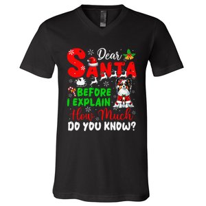 Before I Explain How Much You Know Xmas Papillon Owner Lover V-Neck T-Shirt