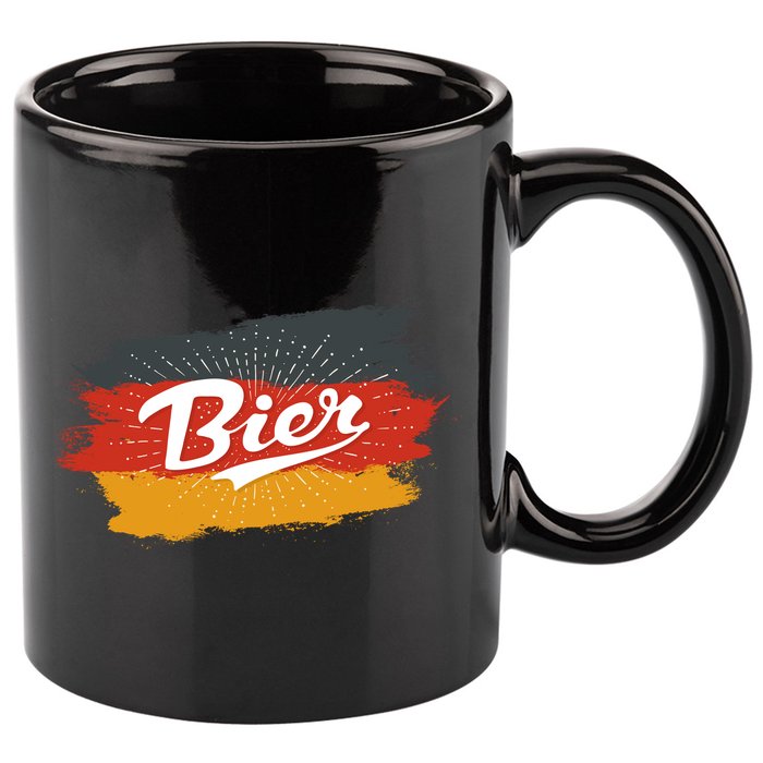 Bier German Flag Oktoberfest 11oz C Handle Ceramic Mug