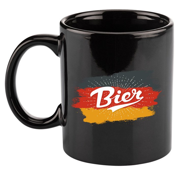 Bier German Flag Oktoberfest 11oz C Handle Ceramic Mug