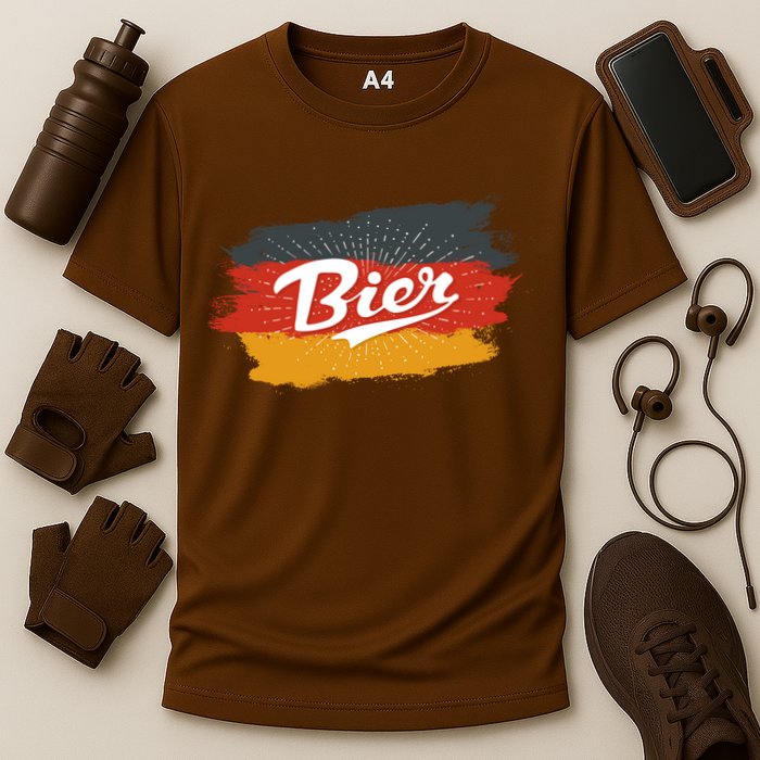 Bier German Flag Oktoberfest Cooling Performance Crew T-Shirt