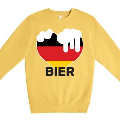 Bier Heart Full of Beer Oktoberfest Premium Crewneck Sweatshirt