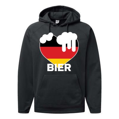 Bier Heart Full of Beer Oktoberfest Performance Fleece Hoodie